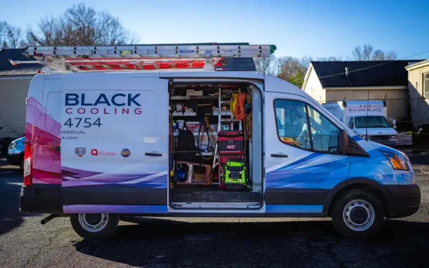 Roland Black service van stocked with generator repair parts in Gastonia, NC