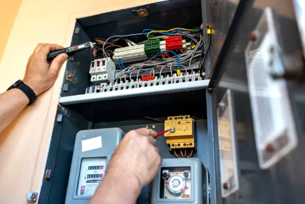 Electrician upgrading a residential electrical panel in Gastonia, NC Electrician upgrading a residential electrical panel in Gastonia, NC